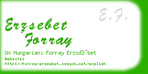 erzsebet forray business card